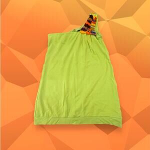 Fumblin' Foe Anthropologie Y2K-Style Neon Green Mini Party Dress Size M